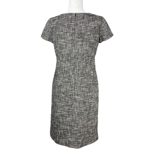 Valentino Red‎ Women's Black White V-Neck Luxury Tweed Designer Dress IT 44/C36 - Picture 6 of 15